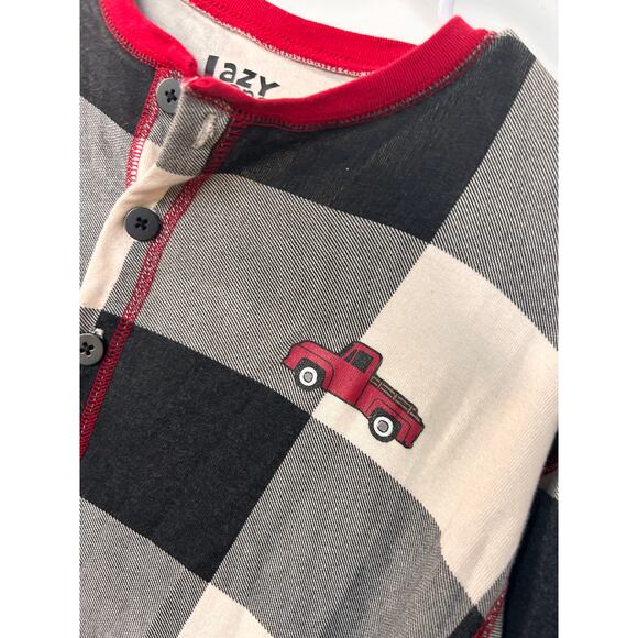 Lazy One Check Flapjack Tailgate Long John Pajamas Multicolor Size Medium - Picture 7 of 11